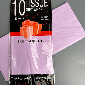 Бумага тишью 50*66 см 10 шт. сиреневая 2563