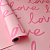 Плёнка для цветов в рулоне Love  56 см*10 м светло-розовая 02