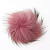 Натуральный меховой помпон с кнопкой 10 см лиловый