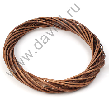Ротанговый венок коричневый 35 см