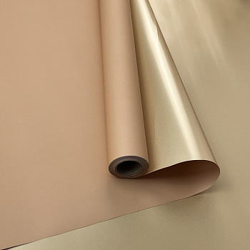 Плёнка корейская двухсторонняя 0.56*10м 65мкм песочный/золото 54