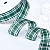1"(25mm)Gingham Ribbon B018 лента атласная в клетку 10 ярдов зелёная