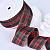 1-1/2"(38mm)Gingham Ribbon C401 лента атласная в клетку 10 ярдов зелёно-красная