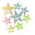 Набор фосфорных звёздочек d=микс 36 шт цветные