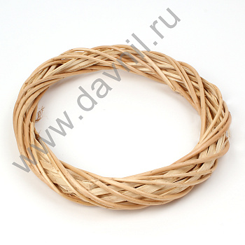 Ротанговый венок бежевый 25 см