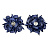 Бант для волос "Камелия " на резинке со стразинкой 2 шт синий
