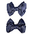 Бант для волос "Бабочка" на резинке 10*6 см 2 шт тёмно синий