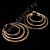 Серьги "Кольца" d=7 см 3 яруса золото