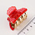 Краб для волос 4 см красный в горошек