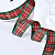 1"(25mm)Gingham Ribbon B401 лента атласная в клетку 10 ярдов красно-зелёная