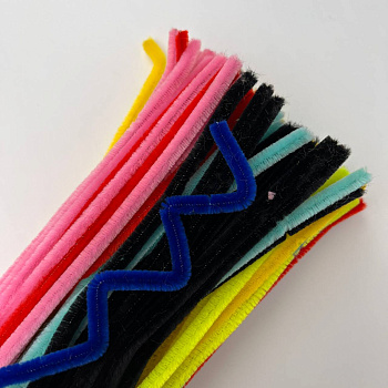 Синельная проволока пушистая 0,6*30 см 100 шт цветной микс