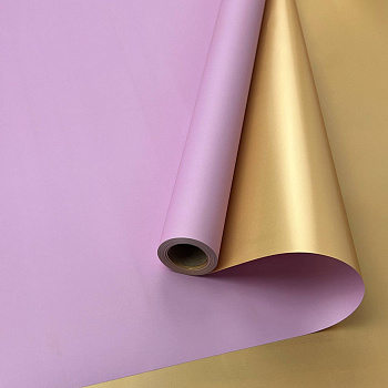 Плёнка корейская двухсторонняя 0.56*10м 65мкм пудрово-розовый/золото 50