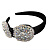 Ободок 2,4 см чёрный с перламутровым хрусталем