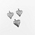 Подвеска-кулон сердце в стразах родиевое покрытие 20,1 мм 10 шт серебро Korea