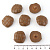 Пуговица 30 мм на ножке под плетённую кожу светло коричневая 10 шт