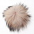 Натуральный меховой помпон с ниточкой 12 см кремовый
