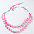 Бусы-колье 10/6 мм 2 ряда имитация камня коралл розовые
