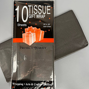 Бумага тишью 50*66 см 10 шт. чёрная 431