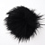 Натуральный меховой помпон с ниточкой 10 см черный
