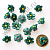 Кабошон "Ромашка" из каучука 1*1,5 см тёмно зелёный 20 шт