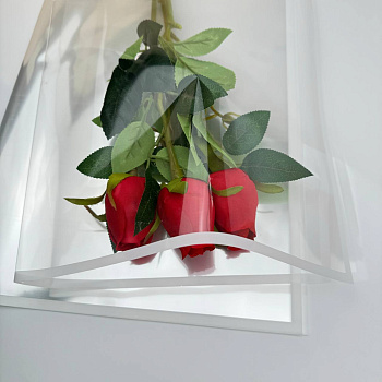 Плёнка для цветов прозрачная 56*56 см 20 шт белый кант